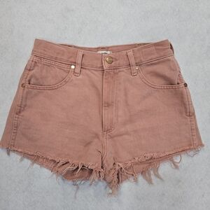 Wrangler Festival Short Pink Denim High Waisted Cut Off Frayed Hem W25 112315512